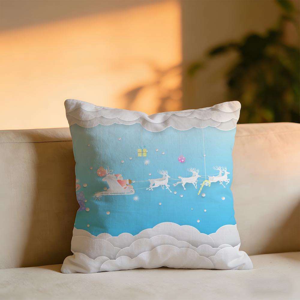 Süßer Weihnachts Kissenbezug Gemütliches Samt Kissen Weiches Warmes Kissen Für Sofa Bett