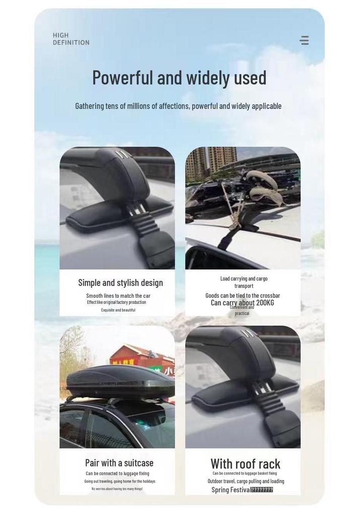 Lockable Aluminum Crossbars for Car Roof Racks and Luggage