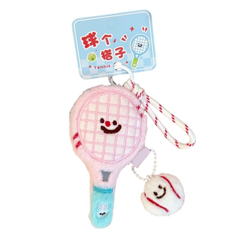 

Милый Брелок-Подвеска Брелок для Ключей Плюшевая Теннисная Ракетка Плетеная Веревка Брелок для Сумки Рюкзака Кошелька Сумки Декор розовый