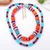 Fashionable Beach Ocean Style Necklace Layered Irregular Geometric Colored Bead Necklace for Women