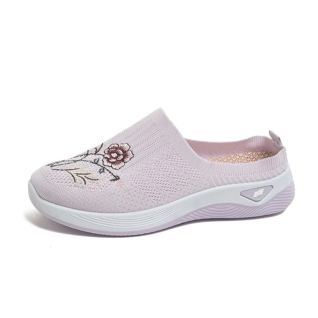 Easy Slip-On Lazy Slides Chinese Style Mesh Upper Shoes Spring Summer Outdoor Home Casual, Women Shoes(The Sizing Runs Big)