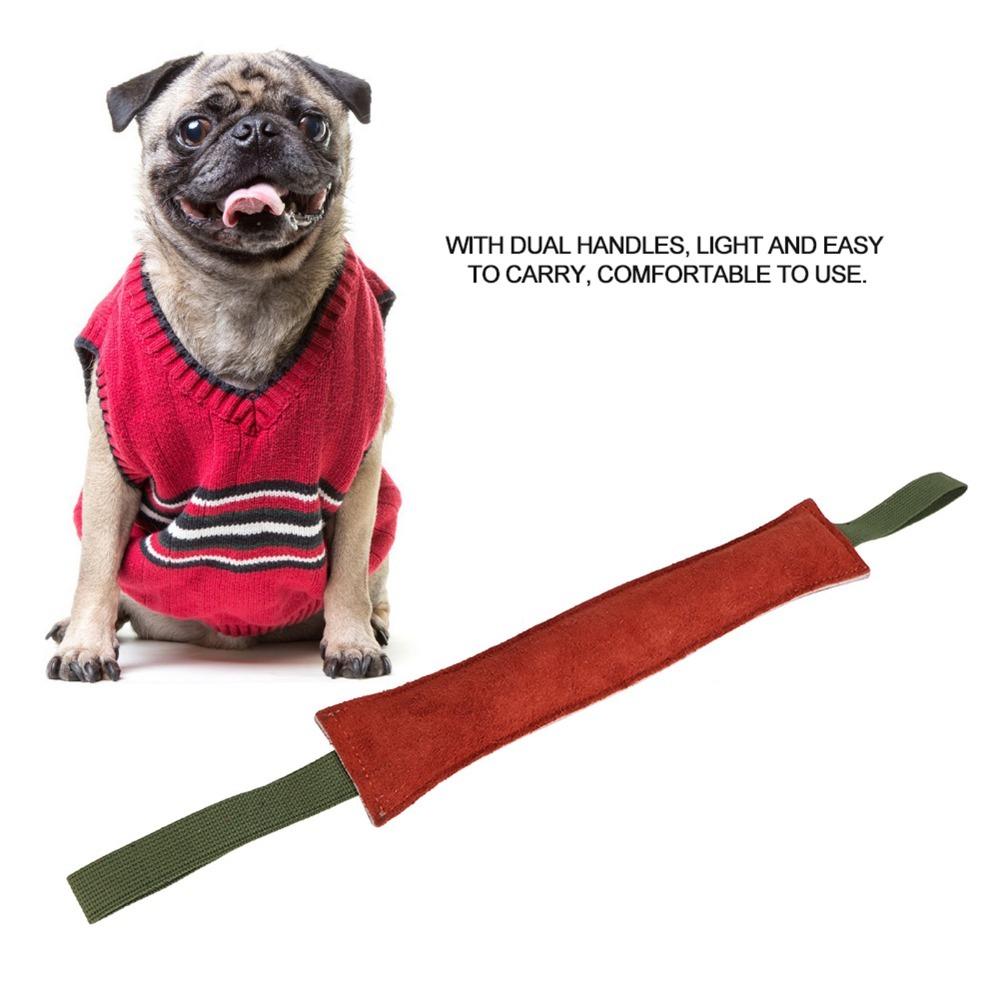 Cowhide Material Dog Bite Stick Sturdy Texture Dog Fetch Toy Canine Training Gear Interactive Play