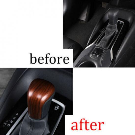 For Toyota Corolla -23 Peach Wood Grain Central Console Trim Gear Shift Knob