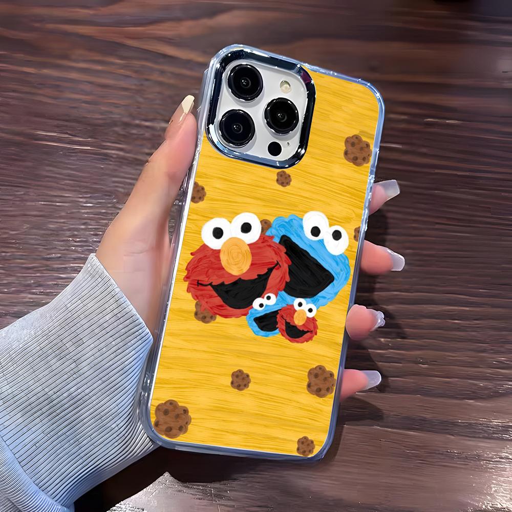 

Trendy Cartoon Sesame Street Makeup Mirror Phone Case For IPhone 17 Pro Max 16 15 14 Pro Max IPhone 13 Pro Max 11 Plus Transpare iPhone 12 Pro