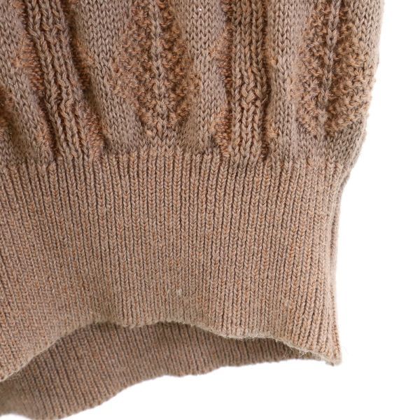 Lanvin Overall Handle Long Sleeve V Neck Sweater 50 Brown Knit Men's Used