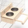 Parrots Cage Feeder Cups+ Perch Set Multifunction Bridge Perch Standing Accessories Parrots Cage Supplies
