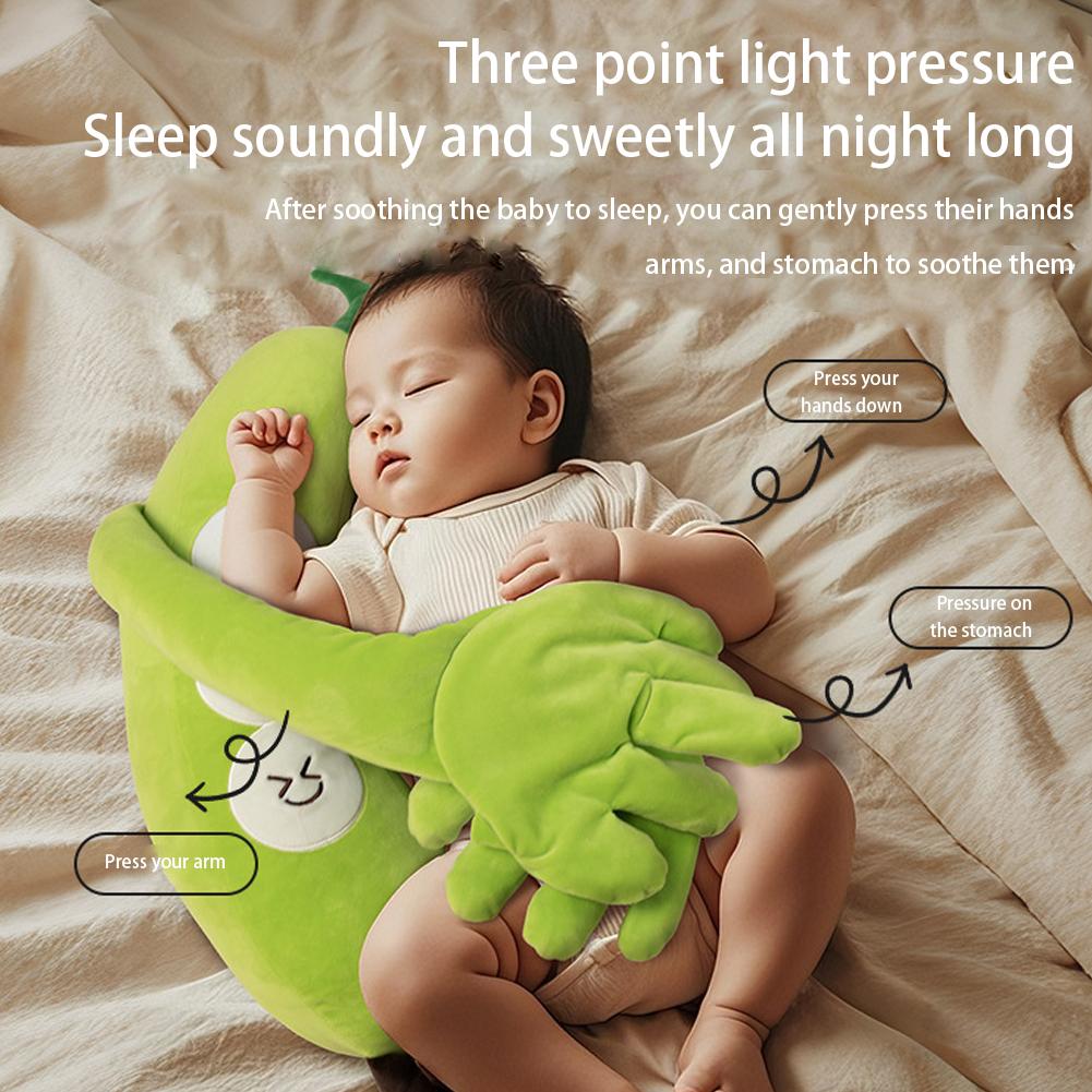 Baby Soothing Palm Pillow with Heartbeat Sound - Anti-Startle Sleep Aid Toy That Simulates Hugging & Back Patting