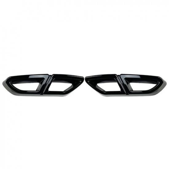 Black Rear Exhaust Muffler Tail Pipe Cover Trim For 2016-19 VW Passat Variant B8