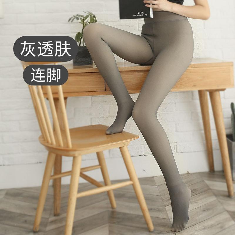 

Великого розміру осінньо-зимові оксамитові потовщені легінси, що просвічують шкіру, жіночі імітаційні колготки-панчохи, що просвічують шкіру 200g XL size (170-100kg)