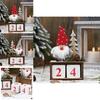 Charming Wooden Pinecone Advent Calendar Santa Figurine With Red Hat For Christmas Decor