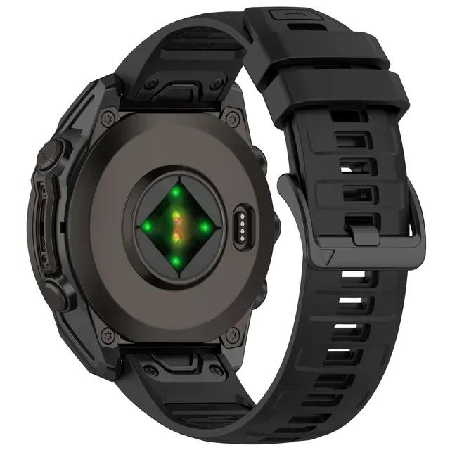 

20 мм 22 мм 26 мм силиконовый ремешок для Garmin Fenix 8 7X/6X/Pro/7S Дышащий сменный браслет для Garmin descent mk3/Epix Pro Fenix 8 47mm чёрный