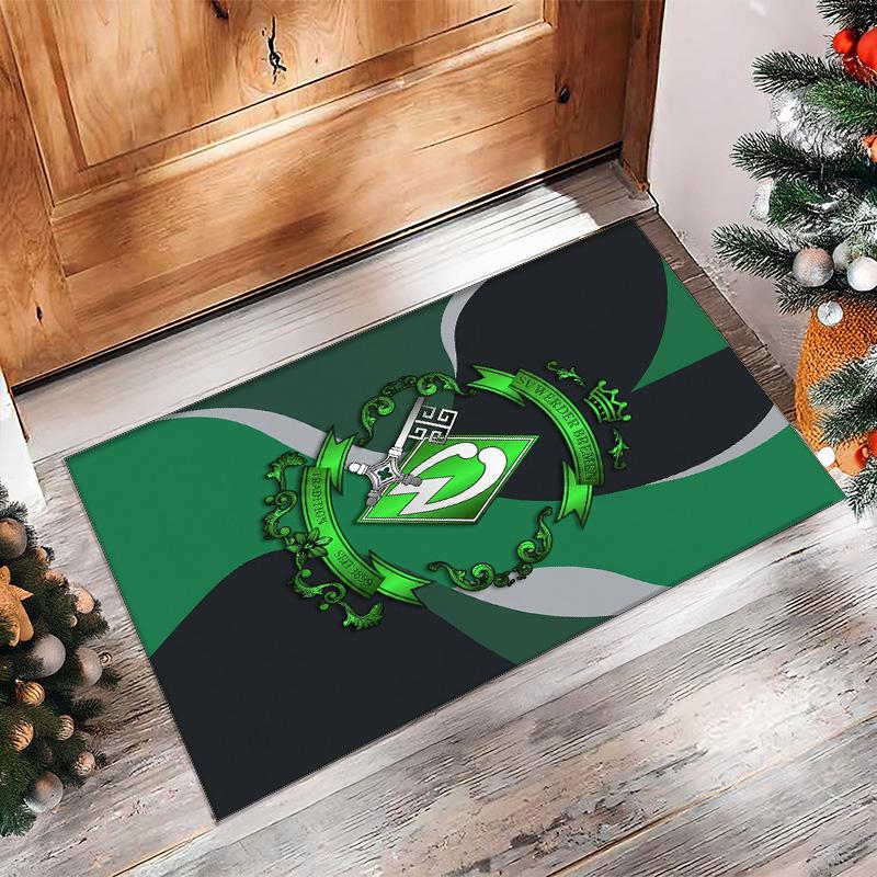 Tappeto in Velluto di Cristallo con Stampa Calcio Werder Bremen, Comodo Assorbente d'Acqua Antiscivolo Tappeto per Pavimenti Interni