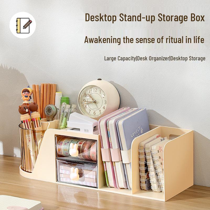 Rotatable Large Capacity Pen Holder - Multifunctional Desk Organizer for Students and Children