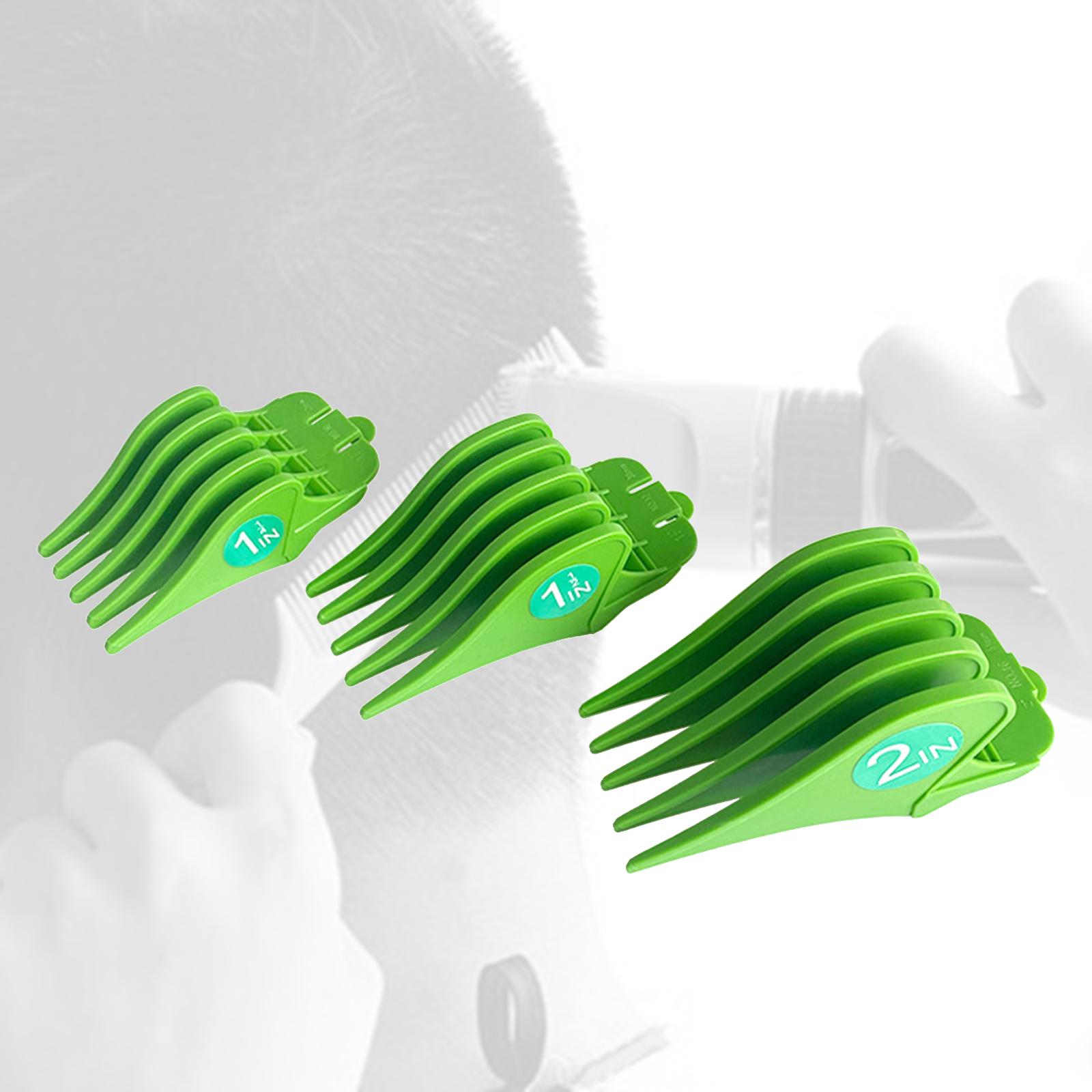 

3 шт. Профессиональный триммер для волос, гребни, направляющие для стрижки зелёный