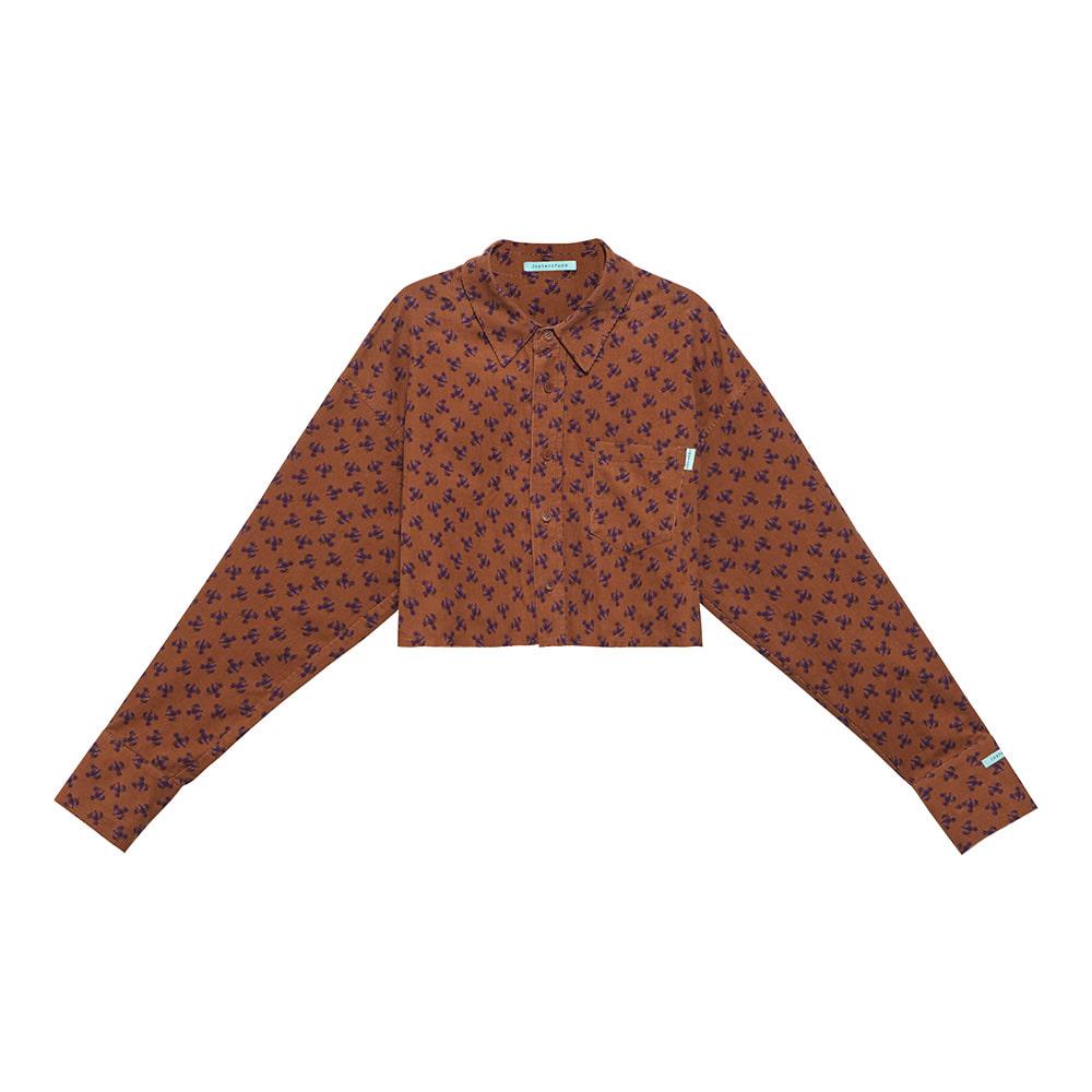 Instant Punk Corduroy Crop Shirt - Brown Brown/Free