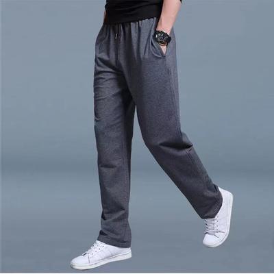 Men's Casual All-Match Straight-Leg Side Striped Sports Pants Plus Fat Size Pants