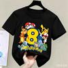 Kids Children T Shirts Birthday Number Printed T Shirt Boys Girls Summer Polyester Short Sleeves Tops Children Clothing