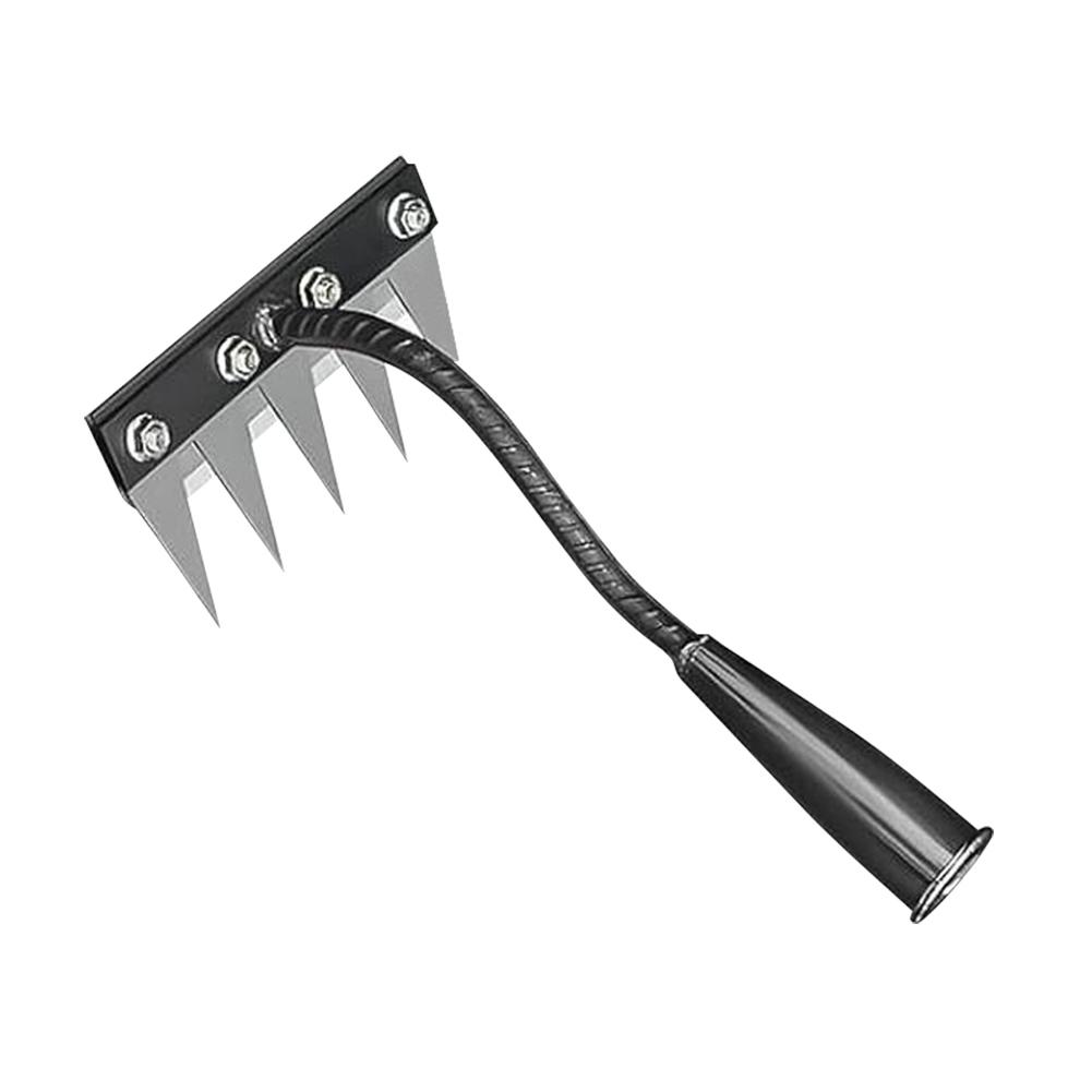 5/6/7/8 Tooth Carbon Steel Garden Weeding Rake Multifunctional Weeding Nail Rake