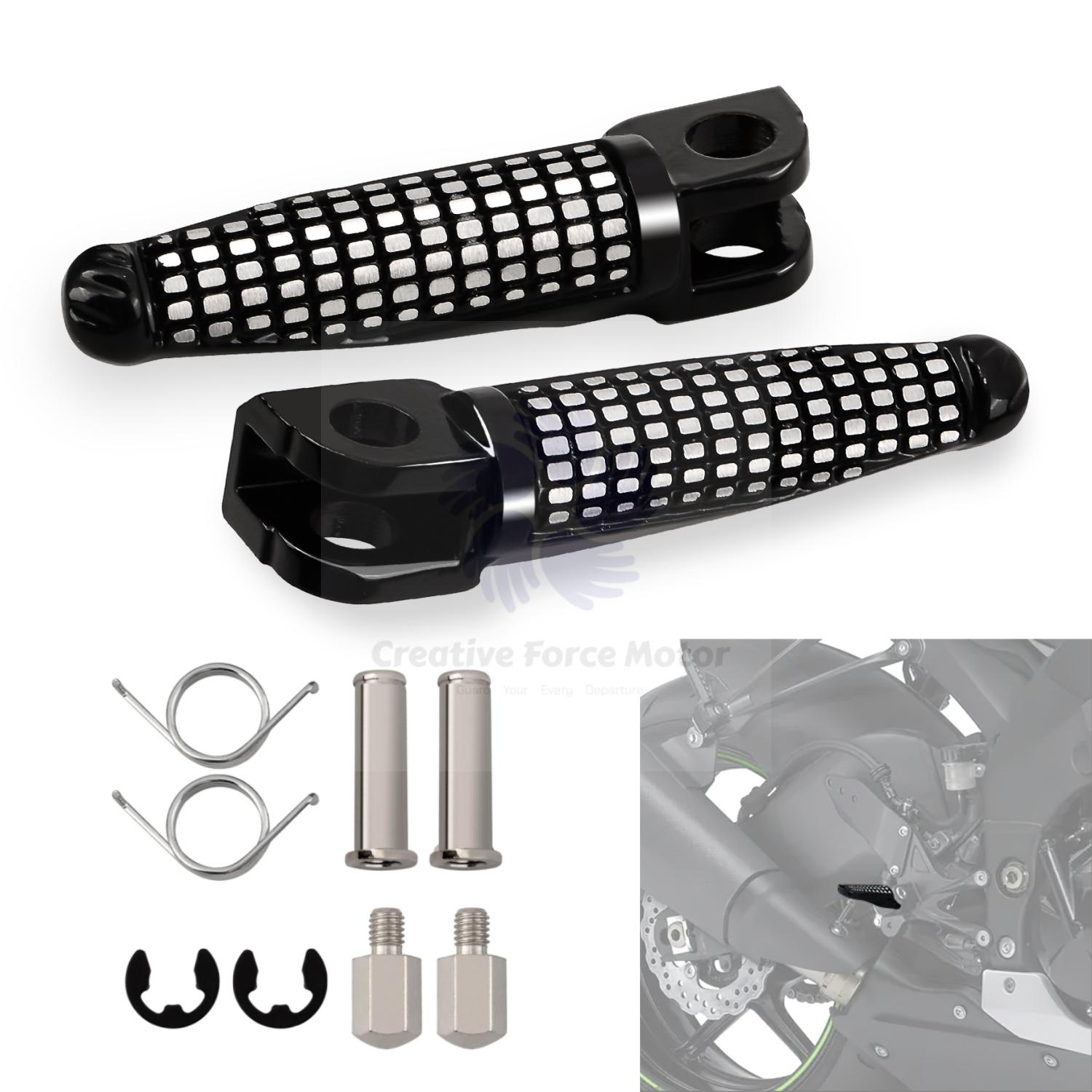 

CNC Rider Foot pegs Driver Front Footrest Motorcycles Pedal For Kawasaki NINJA ZX 6R ABS KRT 10R Z1000 ZR-800 Z800 ABS Z H2 SE Style B Black