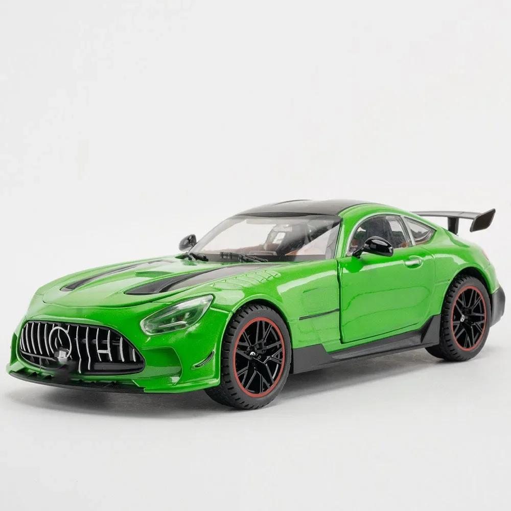 1:18 GT-R Car Miniature Model Toy Diecast Alloy Supercars Doors Opened Sound Light Pull Back Vehicle for Boy Birthday Gifts