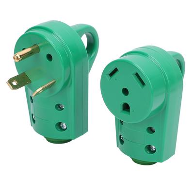 RV Male and Female Plug Set TT30P TT30R 30A Heavy Duty RV Male and Female Receptacle Plug for
