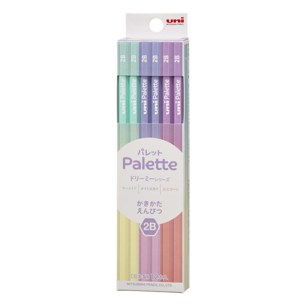 Mitsubishi Pencil Uni Palette 2B Writing Pencils Dreamy Series, 12-Pack K56452B