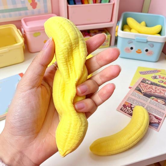 Soft Squeeze Toy Banana Pinch Toy for Stress Relief Slow Rebound Fruit Toy Fun Healing Sensory Toy for Students
