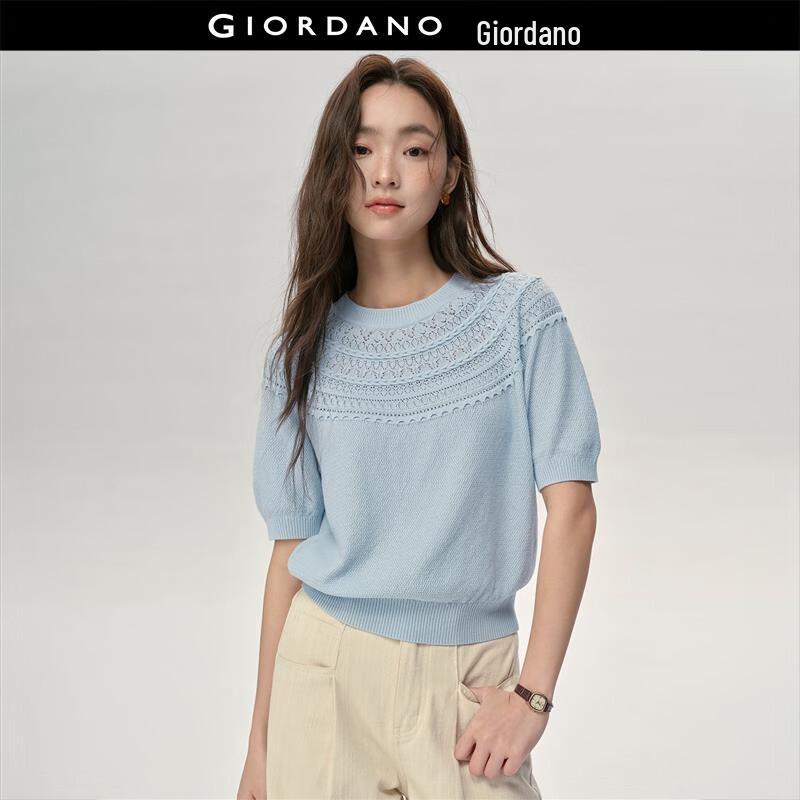 Giordano Women's Pure Cotton Cut-out Knit Top