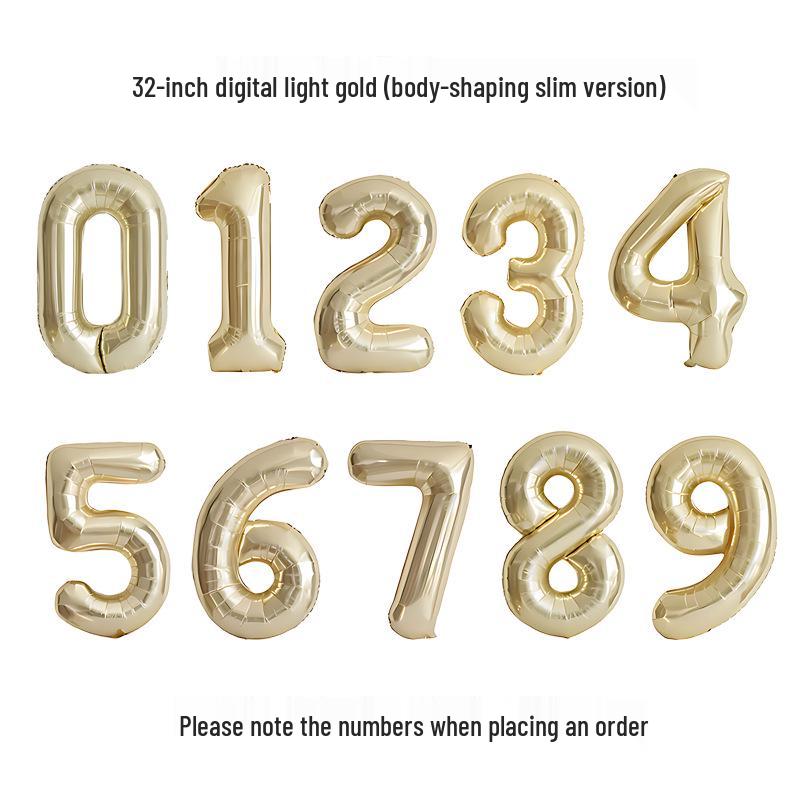 32-Inch Body Shaping Numeric Balloons - Gold & Silver, Floating Birthday & Celebration Decor