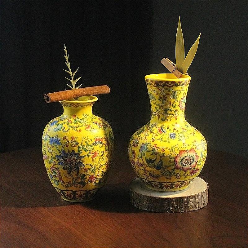 Antique Flower Vase Handicraft Porcelain Bottle Home Decor Vintage Ceramic Vase Flower Receptacle Room Decoration Christmas Gift