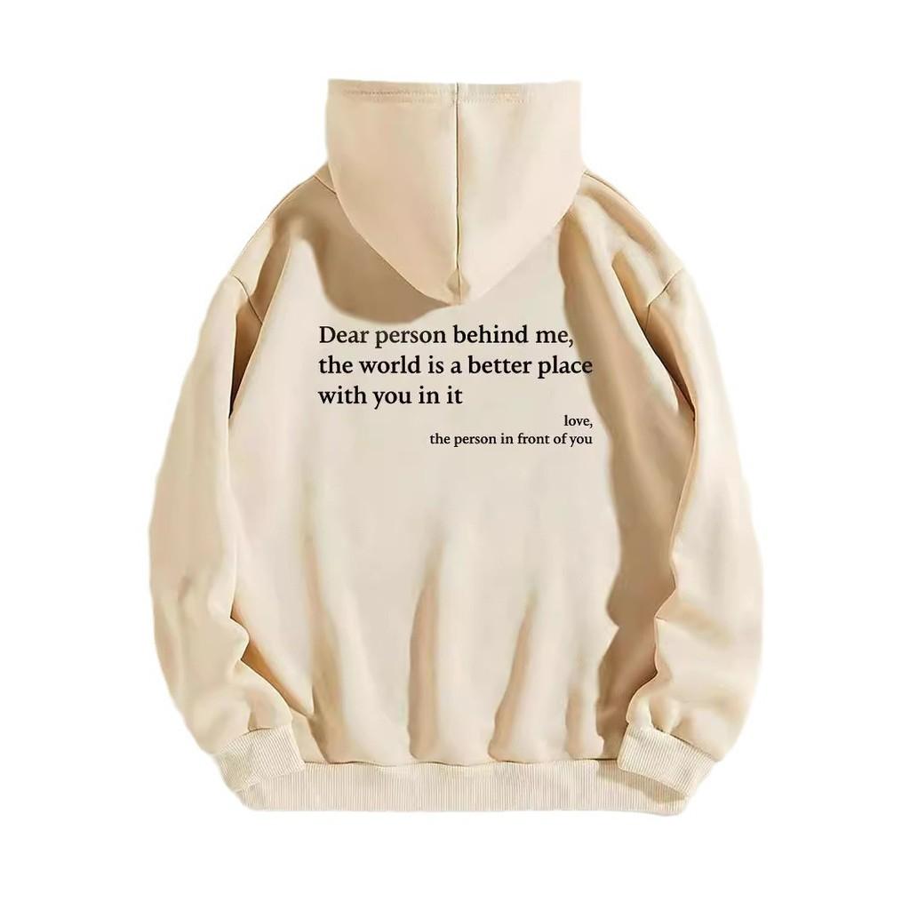 Womens Fleece Hoodie With Letter Print And Kangaroo Pocket For Casual Winter Wear