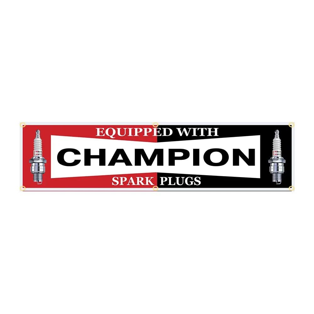 

Champion Spark Plugs: Extra Large Flag Banner - Approximately 66.9 x 15.7 inches (170