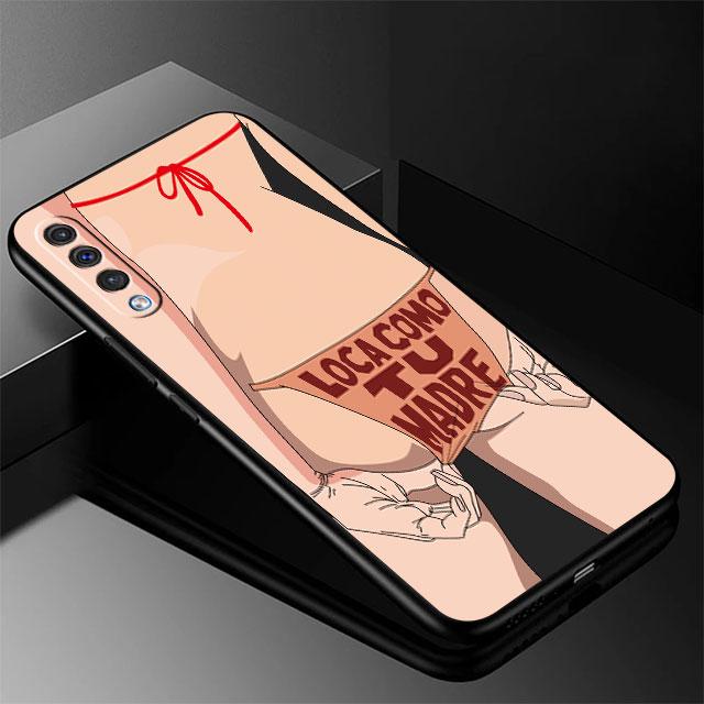 Silikonhülle mit sexy Mädchen-Arsch-Muster Coque für Samsung Galaxy A30 A10 A50 A70 A20 A51 A01 A04 A03 A71 A40 A20e A20s Schwarz