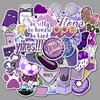 50Pcs Cartoon Purple Stickers Diy Suitcase Laptop Guitar Bicycle Car Decals