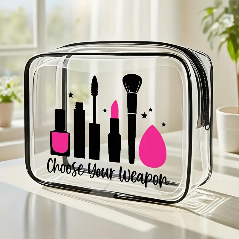 

Fashionable Space-Saving Transparent Zipper Tote Bag - Transparent Travel Toiletry Organizer, Makeup Bag, Essential Lightweight
