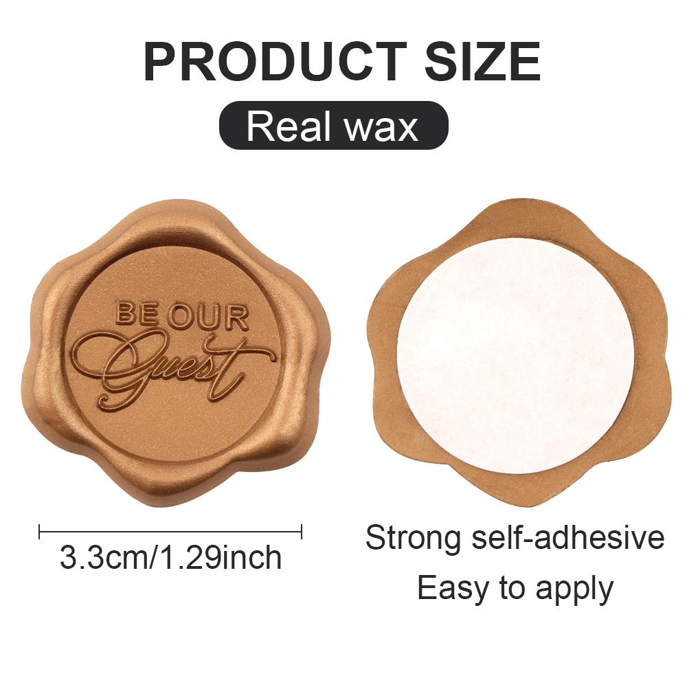 25-75pcs Be Our Guest Wax Seal Stickers, Envelope Wax Stickers Wedding Invitation Seals Self Adhesive Antique Gold Stickers