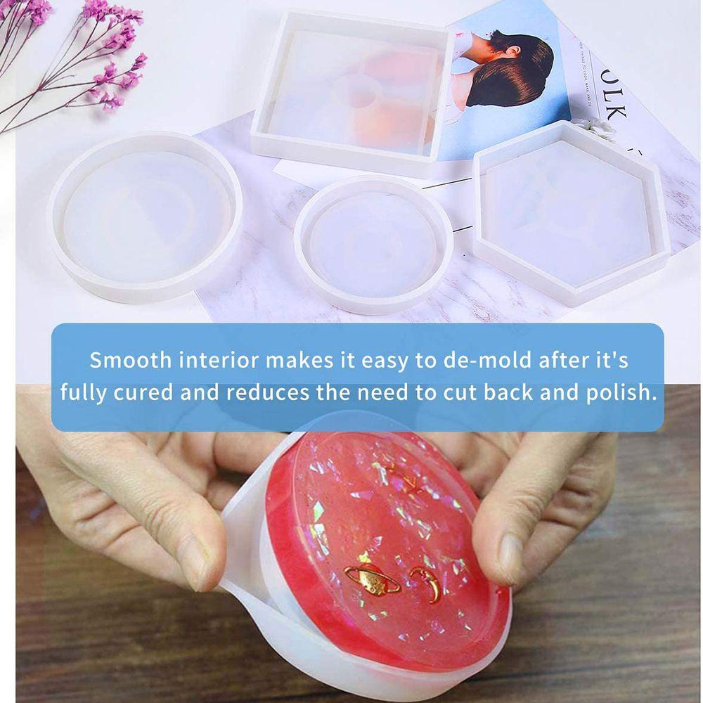 Transparent DIY Handmade Craft Crystal Glue Dropping Tool Teacup Mat Mold Silicone Molds Coaster