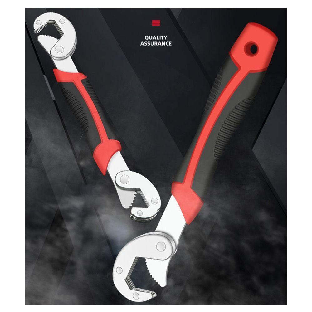 Multifunctional Universal Flexible Wrench Red&Black 45 Steel Wrench Tool Fast Fixed Double-Ended Pipe Wrench Repair Supplies