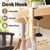 No Drill Backpack Hook Rotatable Table Edge Hook Multi Functional Desk Hook  Dormitory