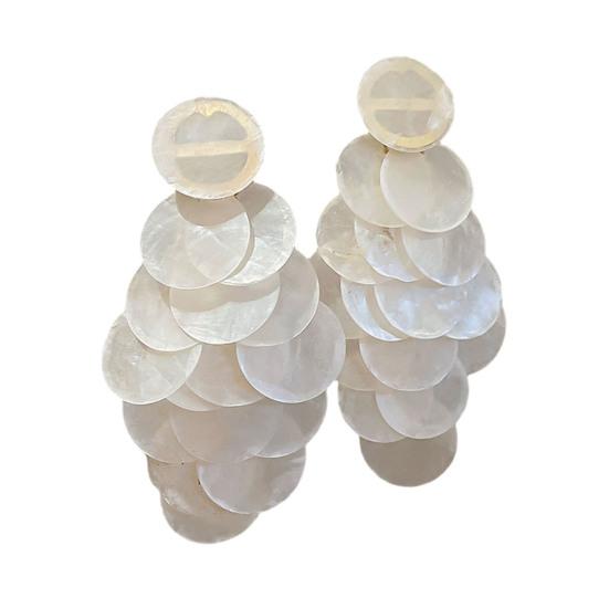 1 Pair Long Style Multi-Layer Drop Earrings Translucent Metal Needle Design Artificial Crystal