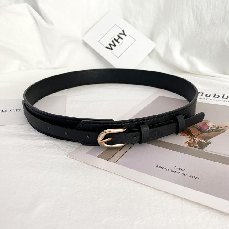 

Women s Versatile Decorative Leather Belt for Dresses and Sweaters - Black