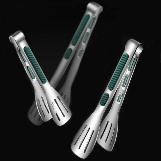 Stainless Steel Food Tongs Serrated Grip Tongs for Bread BBQ & Buffet Serving Rust-Resistant Easy-Clean Versatile Kitchen Utensil for Home Party Grill