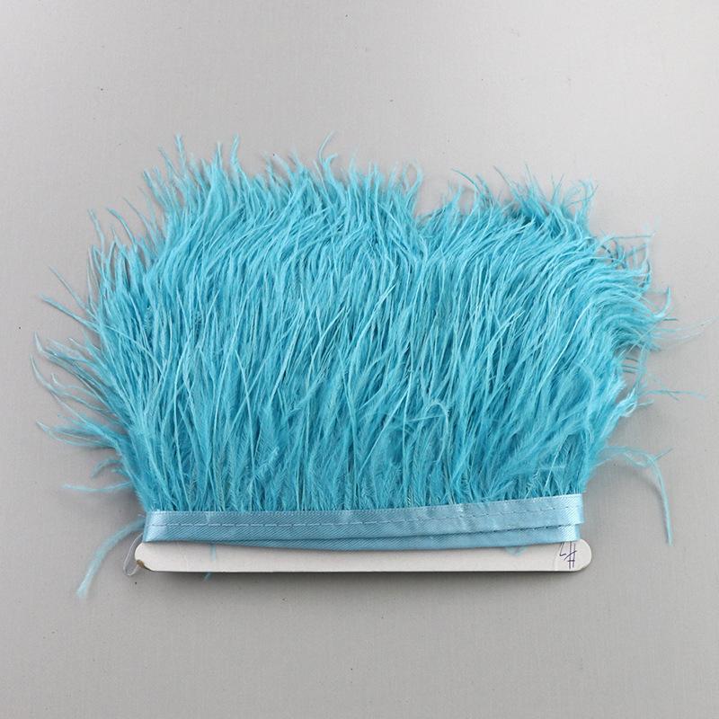 2M Ostrich Feather Cloth Edge 8-10 Cm Cuffs Clothing Skirt Decorative Accessories Color Ostrich Feather Cloth With Feathers