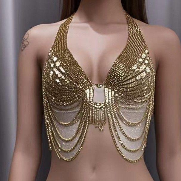 Engelsflügel Körperkette, Europäische und Amerikanische sexy volle Diamant-Quaste Brustkette, Damen Körperkette