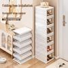 WEZHO Foldable 3-Tier Shoe Cabinet with Transparent Doors