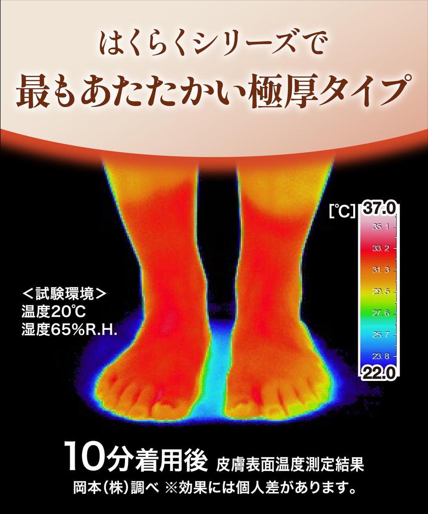 Okamoto Hakuraku Room Socks for Extra and Cold Warm for Home Product 538966 Women, Thick, Cushioned, Heat-Retaining, Moisture-Wicking, Protection,