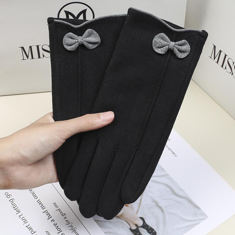 New Rabbit Velvet Touch Screen Gloves Ladies Electric Car Velvet Warm Touch Screen Outdoor Sports Cycling In Spring and Autumn and Winter.