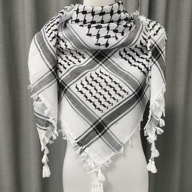 Ready Stock Palestine Hijab Woven Keffiyeh Head Scarf Arabic Men 5 Colors Shemagh Kuffiyeh Yashmagh Kufiya Scarf Many Colors