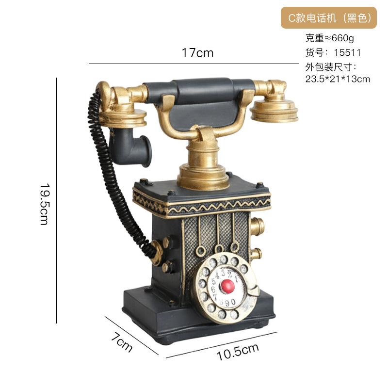 Vintage Kamera Spardose Harzfigur Kreatives Telefonmodell Heimdeko Ladendisplay Desktop-Ornament