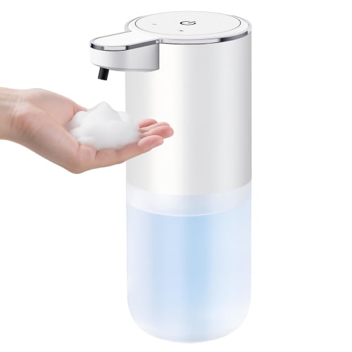 Eco4life Automatic Touchless Soap Dispenser ? 400ml Foaming Hand Soap Dispenser for Bathrooms and Kitchens, Wall-Mounted or Tabletop, 4 Foam Levels, R